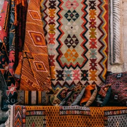 P1 Bottle Green Ethnic Carpet